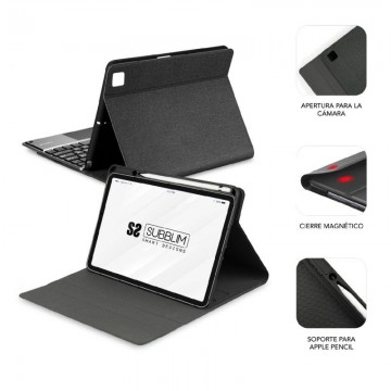 Funda con Teclado Subblim Keytab Pro BL Bluetooth Touchpad para iPad Pro 12.9' 2021-20/ Negra