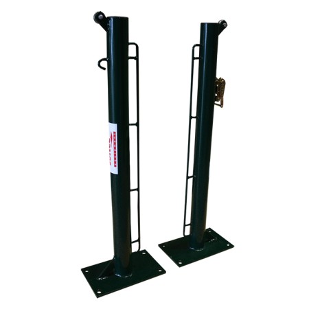 JUEGO DE 2 POSTES DE TENIS FIJOS Ø 80MM CON BASE PARA ATORNILLAR