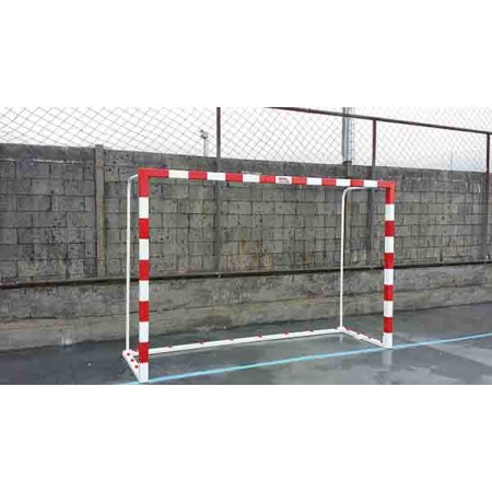 JUEGO PORTERÍAS F.SALA/BALONMANO ALUMINIO TRASLADABLES 80X80MM CON BASE 80X40MM