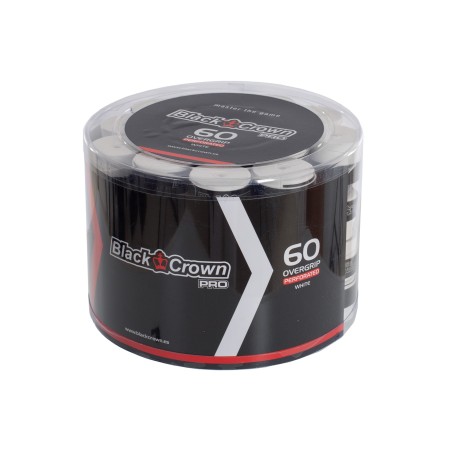 TARRO 60 OVERGRIPS BLACK CROWN PERFORADOS BLANCOS