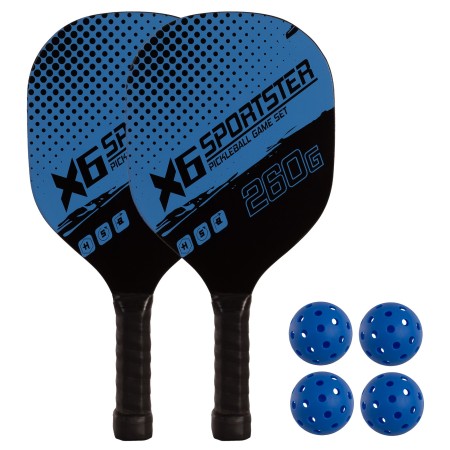 SET DE 2 PALAS PICKLEBALL MADERA CON 4 PELOTAS
