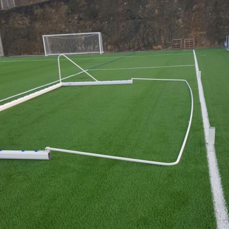 JUEGO DE 2 BASES PORTERÍAS FÚTBOL 11 PARA RECOGIDA DE RED