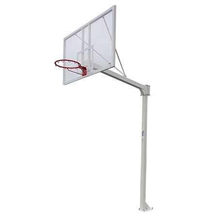 JUEGO DE 2 CANASTAS BALONCESTO DELUXE MONOTUBO FIJAS CON BASE PARA ANCLAJE -SIN TABLERO NI ARO-