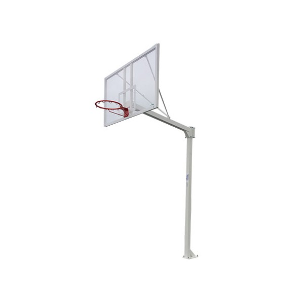 JUEGO DE 2 CANASTAS BALONCESTO DELUXE MONOTUBO FIJAS CON BASE PARA ANCLAJE -SIN TABLERO NI ARO-