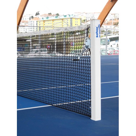JUEGO POSTES TENIS FIJOS ALUMINIO SECCIÓN CUADRADA 80X80 MM
