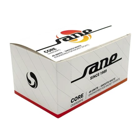 CAJA DE 45 OVERGRIPS SANE CORE LISOS BLANCOS