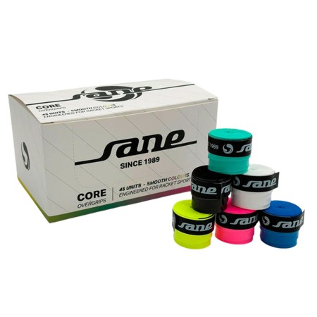 CAJA DE 45 OVERGRIPS SANE CORE LISOS MULTICOLOR