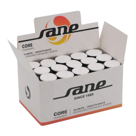 CAJA DE 45 OVERGRIPS SANE CORE LISOS BLANCOS