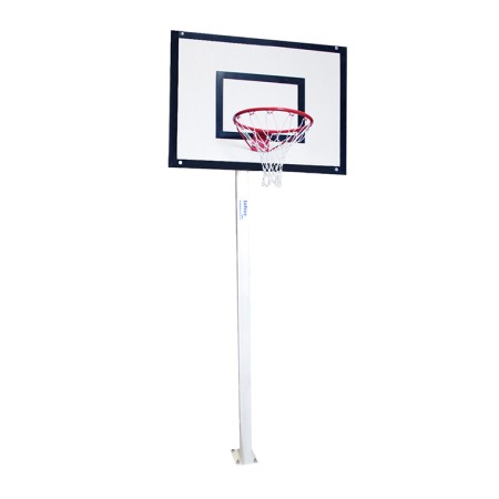 JUEGO DE 2 CANASTAS MINIBASKET DELUXE MONOTUBO TUBO 100 FIJAS CON BASE PARA ANCLAJE -SIN TABLERO NI ARO-