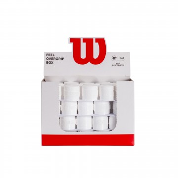 CAJA 60 OVERGRIPS WILSON BLANCO PRO PERFORADOS